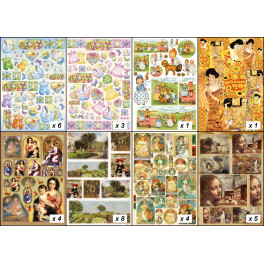 Assortimento carte dècoupage 50x70cm - Baby e Classici