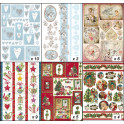 Assortimento carte dècoupage 50x70cm - Cuori e Festività