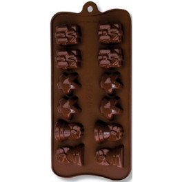 Stampo 12 cioccolatini sogg. Natale cm 22x10