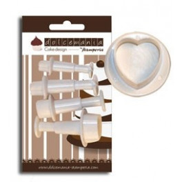 Set 4 stampi a cuore diam mm 20/19/16 x 45