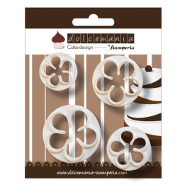 Set 4 tagliapasta fiore a 5 petali diam mm 58/50/44/38 x h13