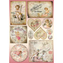 Decoupage 50x70 Postcard e cuori