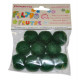 Conf. 10 palline con buco diam. cm. 2 - Verde bosco