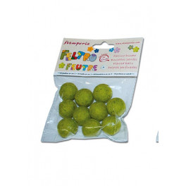 Conf. 10 palline con buco diam. cm. 2 - Verde prato