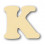 Alfabeto in balsa K h cm. 10