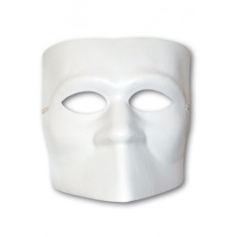 Maschera squadrata in carta e gesso