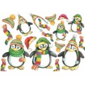 Dec. Riso 48x33 Pinguini invernali