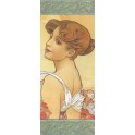 Dec. Riso 60x24 Mucha donna di spalle stampa oro